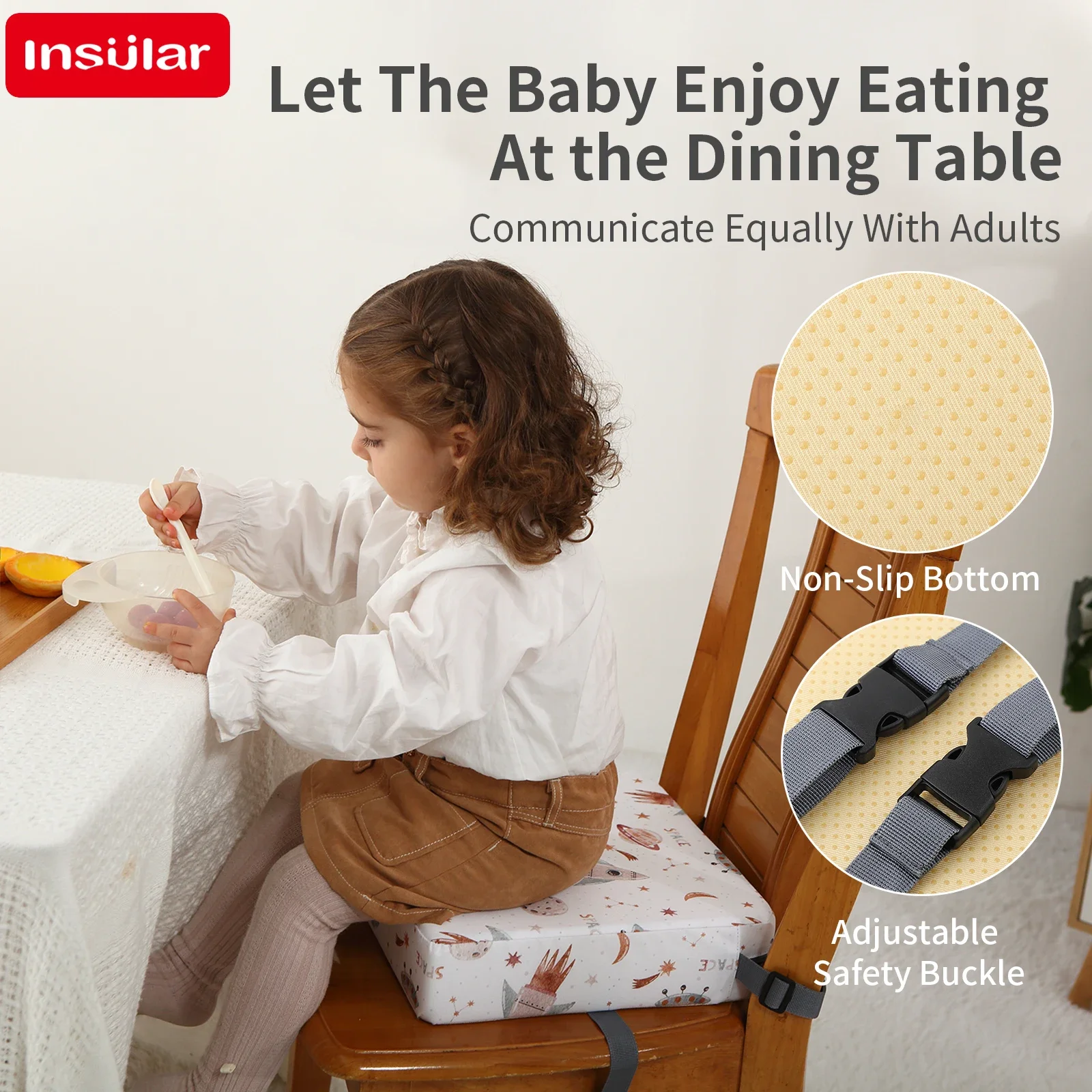 Baby High Chair Booster - Водонепроницаемая подушка-бустер для детского стульчика INSULAR